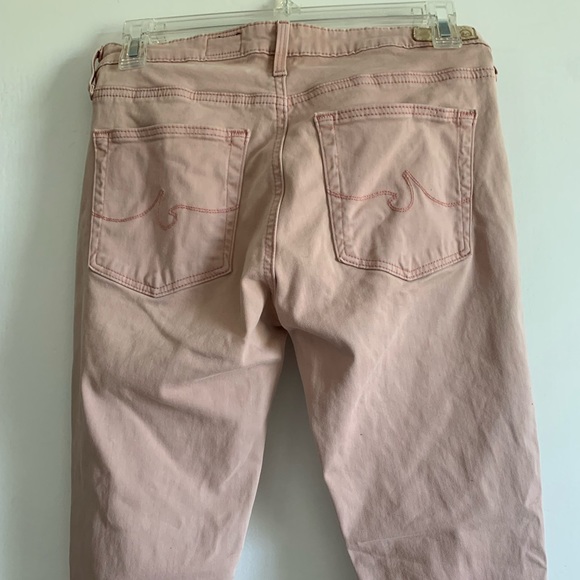 AG Adriano Goldschmied Light Pink ‘The Abbey Ankle’ Mid Rise Super Skinny Jeans - Picture 4 of 6